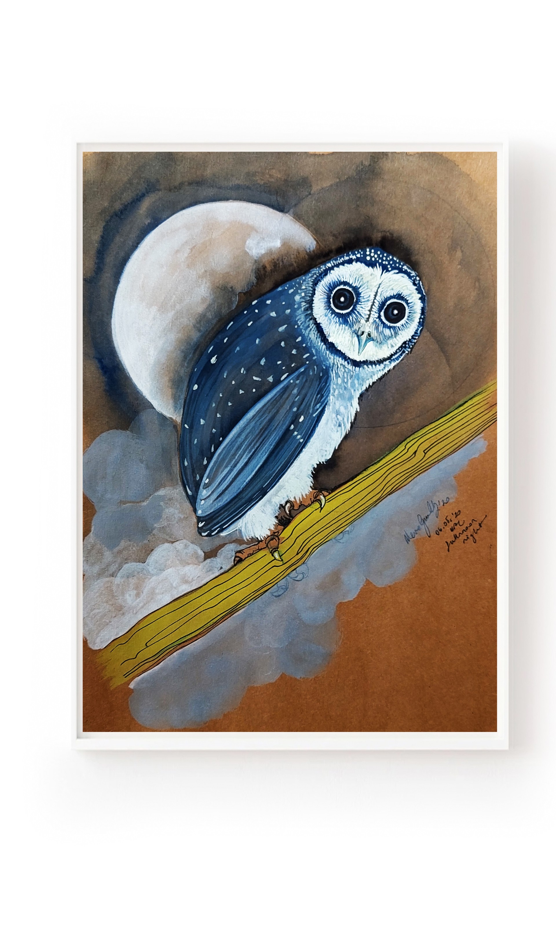owl and fullmoon - Görsel 4