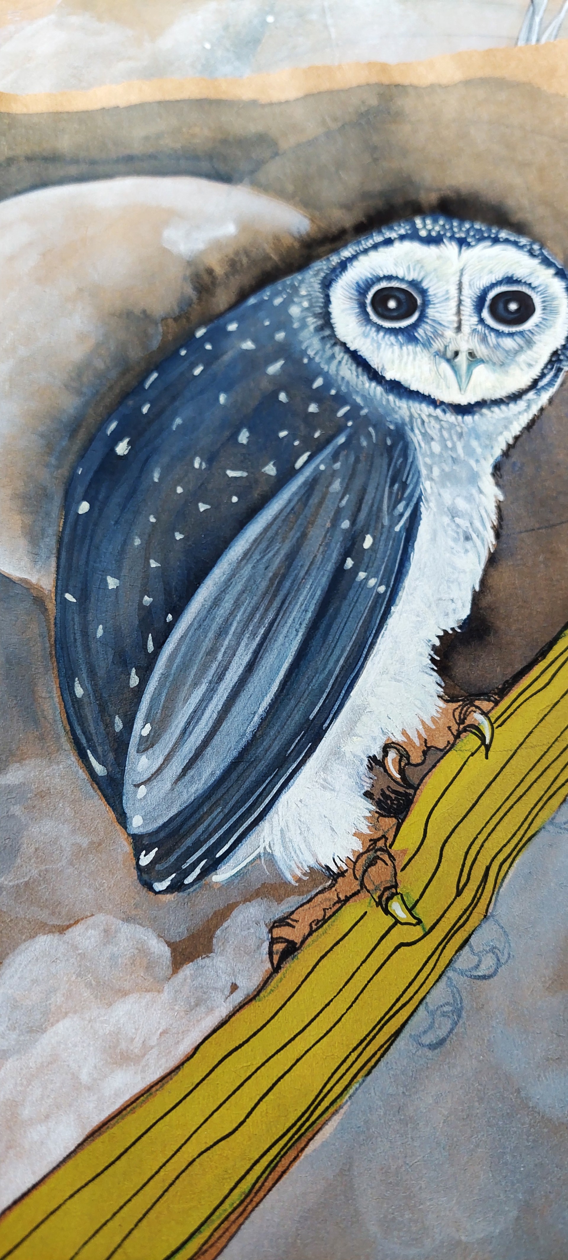 owl and fullmoon - Görsel 3